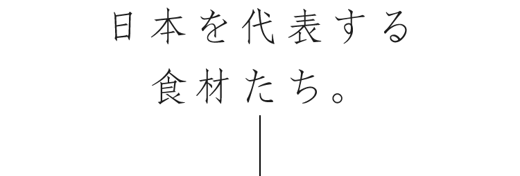 日本を代表する食材たち。